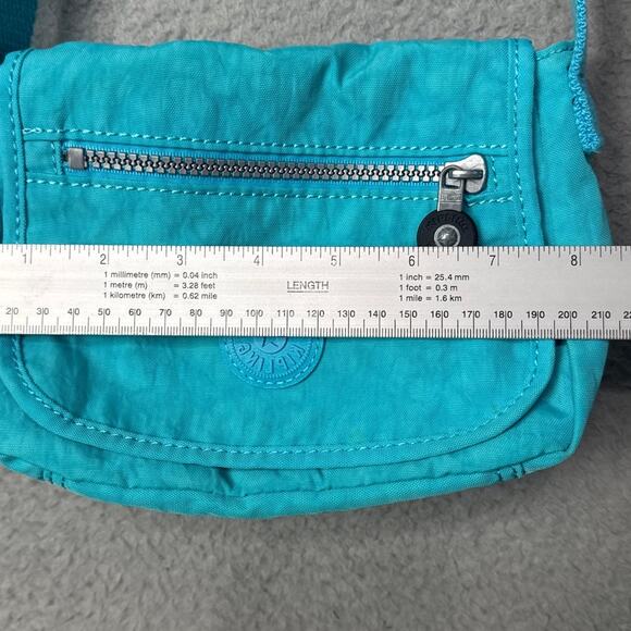 Kipling Sabian Mini Crossbody Bag Teal Blue With Gorilla Interior Zip Pocket - Picture 5 of 9